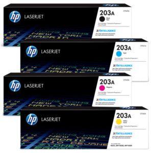 Original 4 Colour HP 203A Toner Cartridge Multipack – CF540A / CF541A / CF543A / CF542A