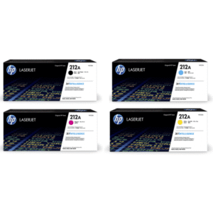 Original HP 212A Black and Colour Toner Cartridge 4 Pack – W2120A / W2121A / W2123A / W2122A