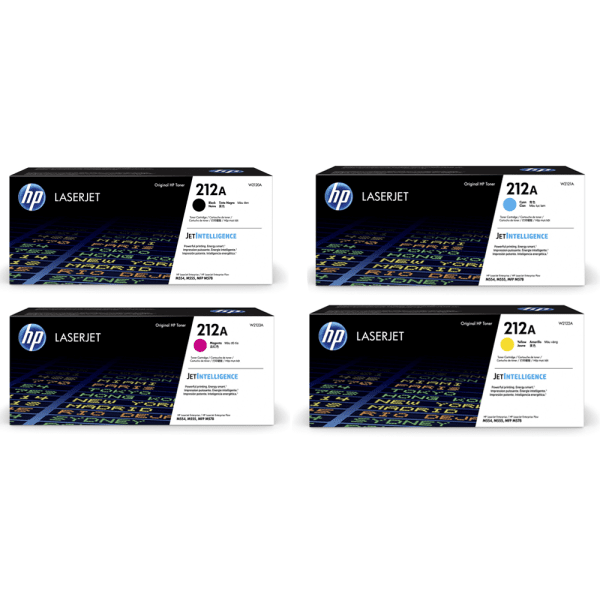 Original HP 212A Black and Colour Toner Cartridge 4 Pack - W2120A / W2121A / W2123A / W2122A