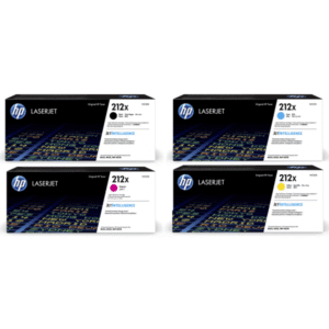 HP 212X Black and Colour High Capacity Toner Cartridge 4 Pack (Original) – W2120X / W2121X / W2123X / W2122X