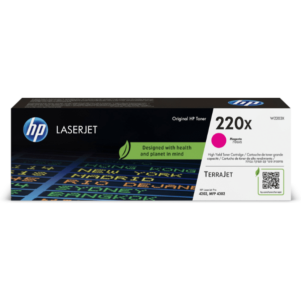 HP 220X (W2203X) Original High Capacity Magenta Toner Cartridge