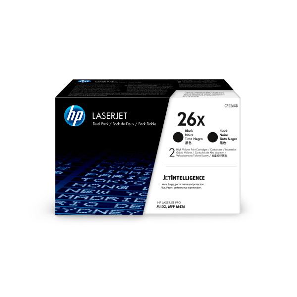 Original High Capacity HP CF226XD Black Toner Cartridge Twin Pack - HP 26X