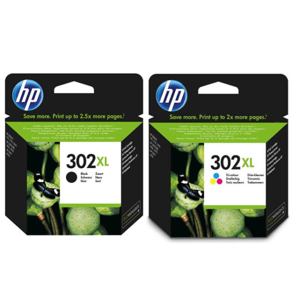 HP 302XL (F6U68AE / F6U67AE) Original High Capacity Black and Tri-Colour Ink Cartridge Pack