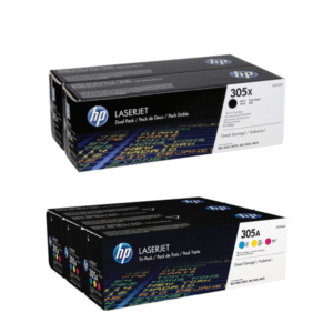 HP 305X / 305A (CE410XD / CE411A / CE412A / CE413A) Original Black and Colour Toner Cartridge 5 Pack