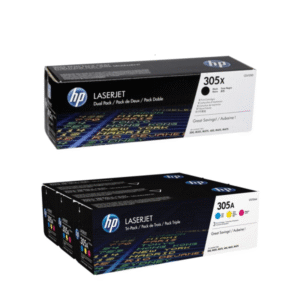 HP 305A (CE410X / CE411A / CE412A / CE413A) Original Black and Colour Toner Cartridge Pack