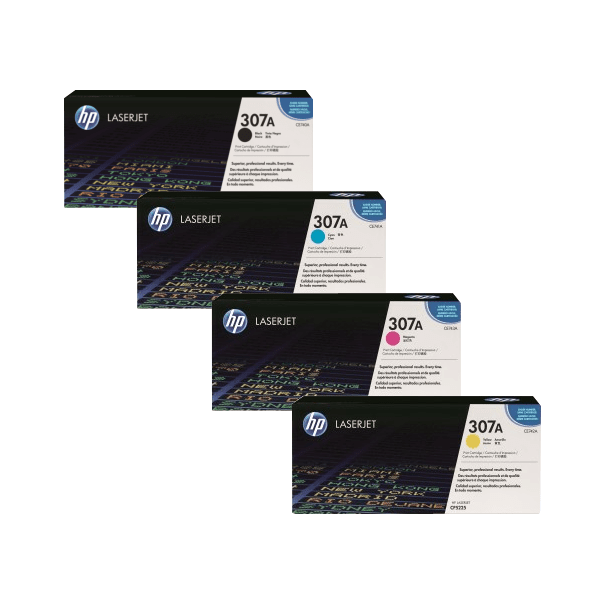HP 307A (CE740 / CE741 / CE743 / CE742) Original Black and Colour Toner Cartridge Pack