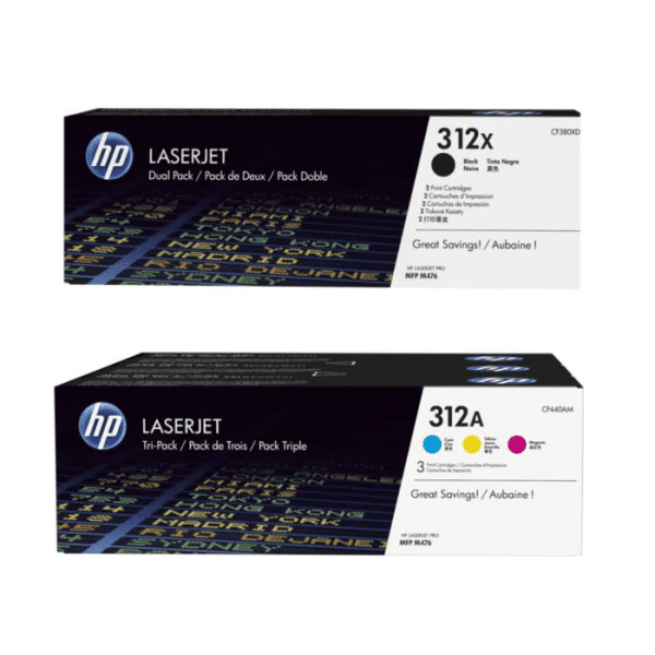 HP 312A (CF380X/1/2/3A) Original Black and Colour Toner Cartridge 5 Pack