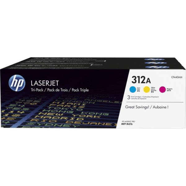 HP 312A (CF440AM) Original Colour Toner Cartridge 3 Pack