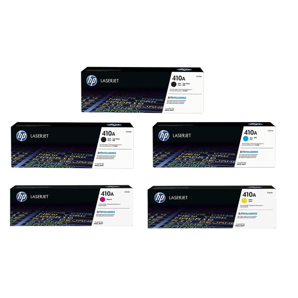 Original 5 Colour HP 410A Toner Cartridge Multipack - (2 x CF410A / CF411A / CF413A / CF412A)