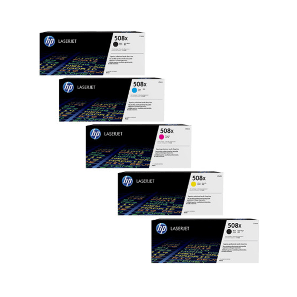 HP 508X (CF360X/61X/62X/63X) Original High Capacity Black and Colour Toner Cartridge 5 Pack