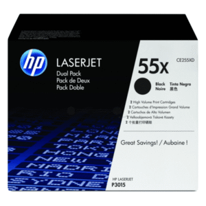 HP 55X (CE255XD) Original High Yield Black Toner Cartridge Twin Pack