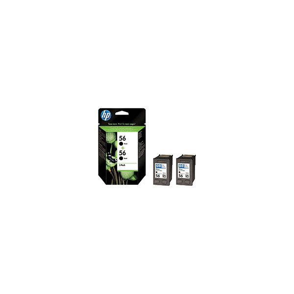 HP 56 (C9502ae) Black Ink Cartridges Twin Pack (Original)