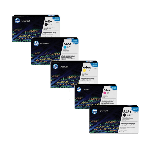 HP 646X / 646A (CE264X/CF031A/33A/32A) Original High Capacity Toner Cartridge 5 Pack