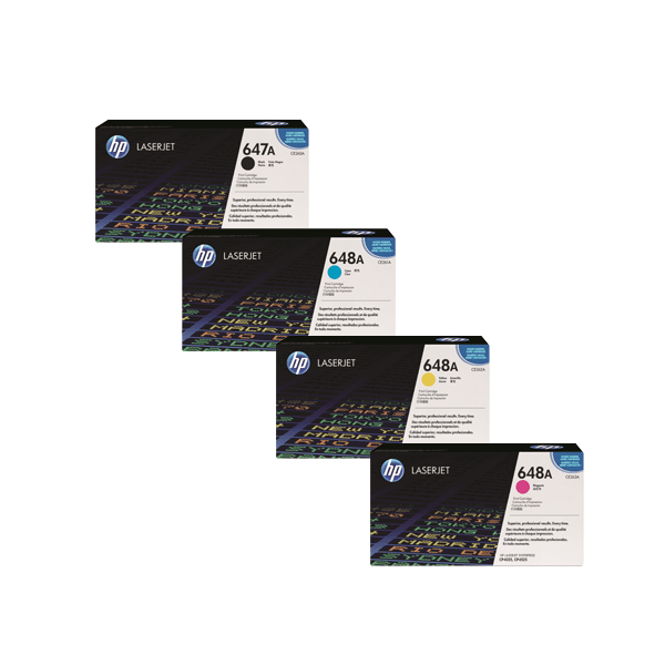 HP 647A (CE260 / CB261 / CB263 / CB262) Original Black and Colour Toner Cartridge Pack