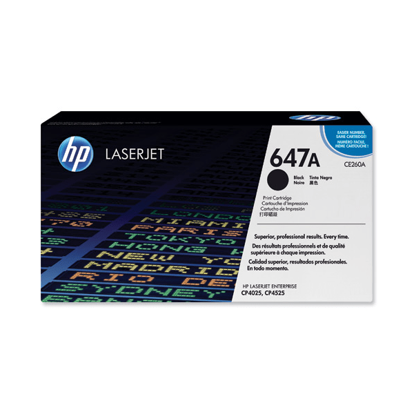 HP 647A Black Toner Cartridge (Original) - CE260A