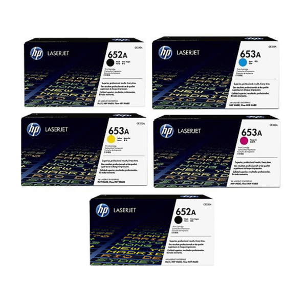 HP 652A/653A (CF320A/21A/22A/23A) Original Black and Colour Toner Cartridge 5 Pack