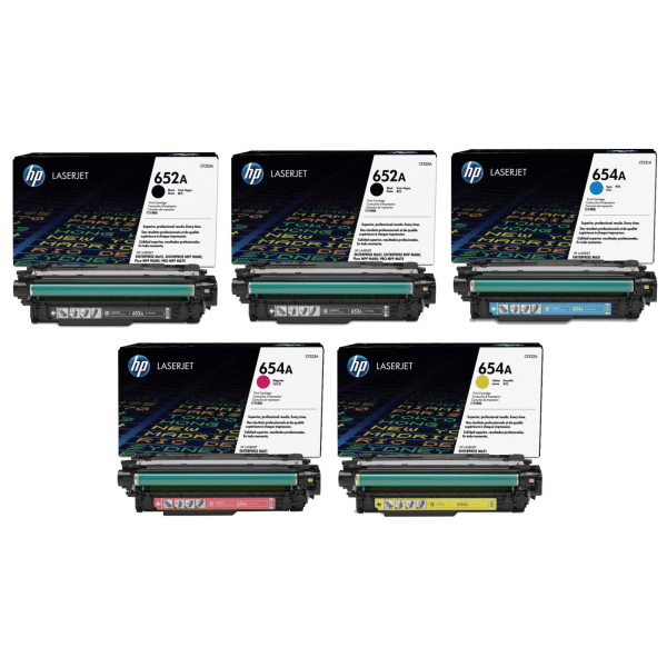 HP 652A / 654A (CF320A / CF331A / CF332A / CF333A) Original Black and Colour Toner Cartridge 5 Pack