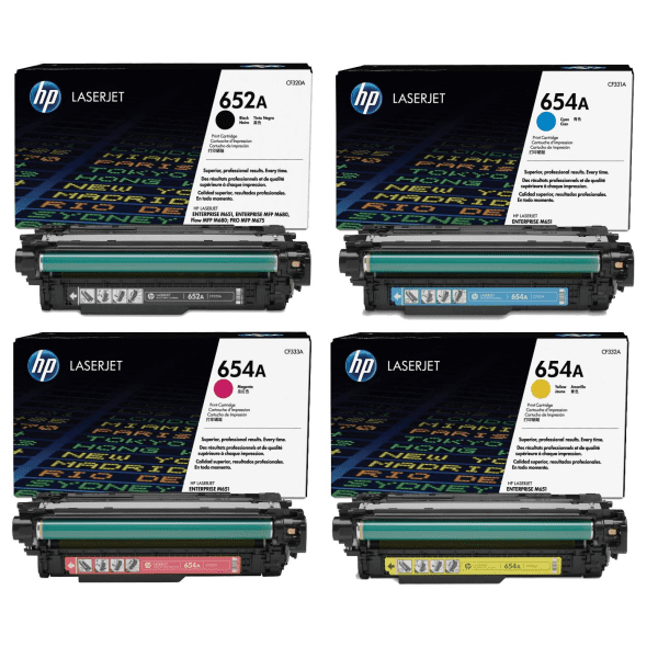 HP 652A / 654A (CF320A / CF331A / CF332A / CF333A) Original Black and Colour Toner Cartridge Pack