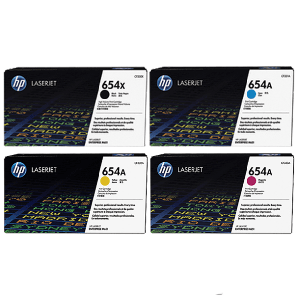 HP 654X (CF330X / CF331A / CF332A / CF333A) Original Black and Colour Toner Cartridge Pack