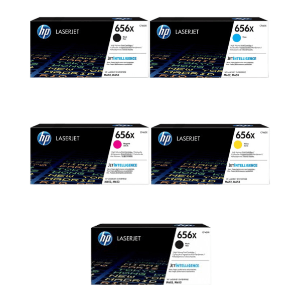 HP 656X (CF460X/61X/62X/63X) Original High Capacity Black & Colour Toner Cartridge 5 Pack