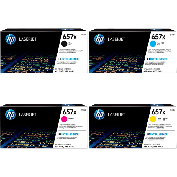 HP 657X (CF470X/71X/72X/73X) Original High Capacity Black Colour Toner Cartridge 4 pack