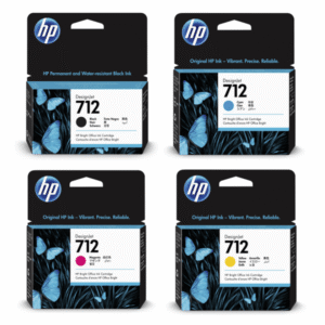 HP 712 Black and Colour Ink Cartridge 4 Pack (Original)