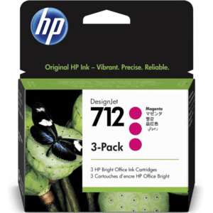 HP 712 Magenta Ink Cartridge 3 Pack (Original)