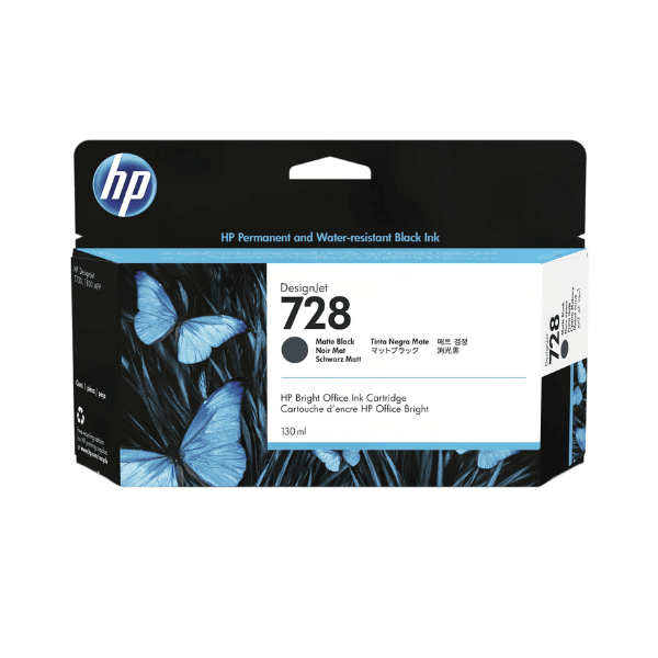 HP 728 Matte Black High Capacity Ink Cartridge (Original)