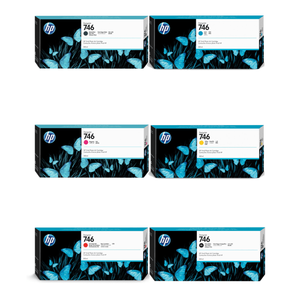 HP 746 Black and Colour Ink Cartridge 6 Pack (Original)