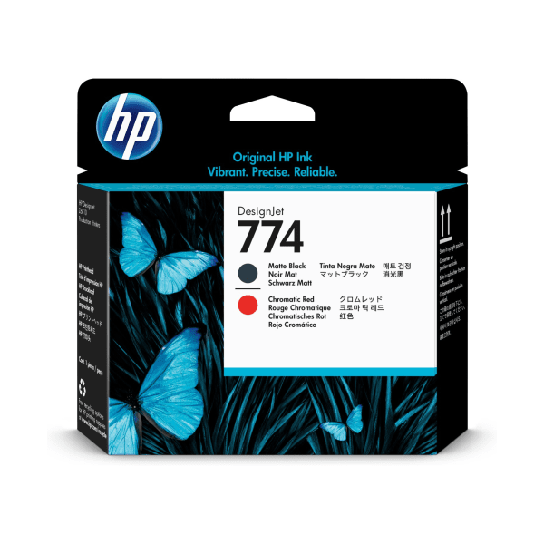HP 774 Matte Black and Chromatic Red Printhead Cartridge (Original)