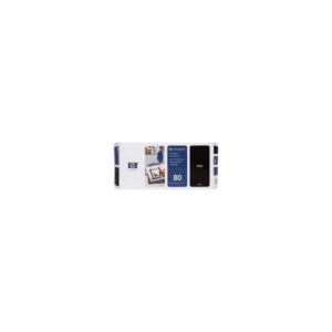 HP 80 (C4820A) Original Black Printhead and Printhead Cleaner