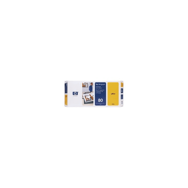 HP 80 (C4823A) Original Yellow Printhead and Printhead Cleaner