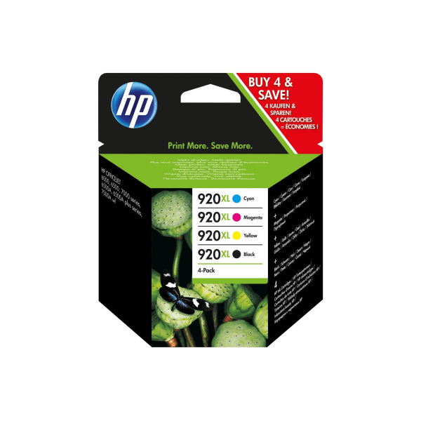 HP 920XL Original Black and Colour 4 Ink Cartridge Pack