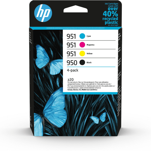 HP 950 / 951 Black and Colour Ink Cartridge 4 Pack (Original)