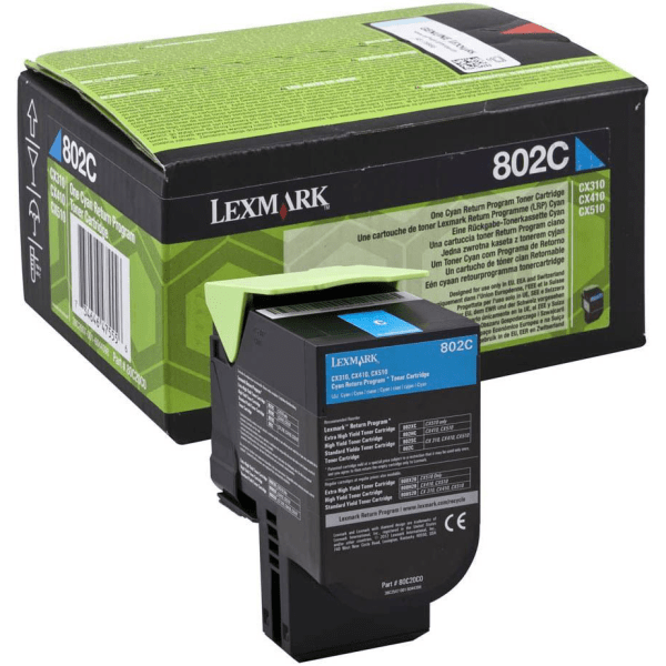 Lexmark 802C Cyan Toner Return Program Cartridge (Original)