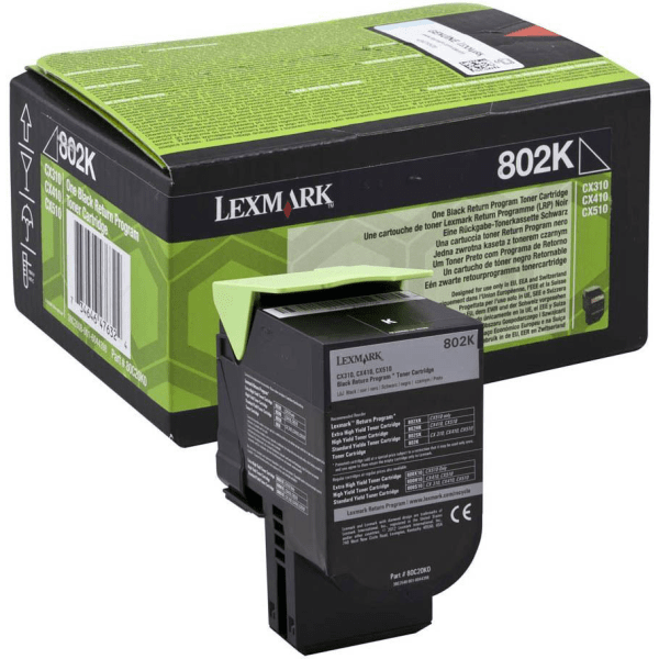 Lexmark 802K Black Toner Return Program Cartridge (Original)