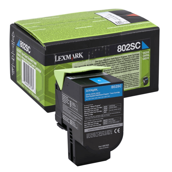 Lexmark 802SC Cyan Toner Return Program Cartridge (Original)