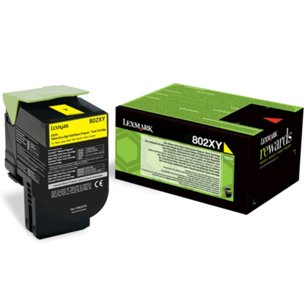 Lexmark 802XY Yellow Toner Extra High Capacity Return Program Cartridge (Original)
