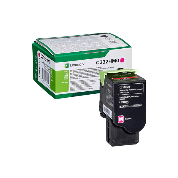 Lexmark C232HM0 Magenta Toner High Capacity Return Program Cartridge (Original)