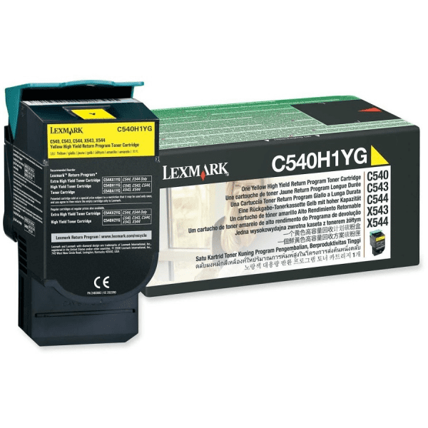 Lexmark C540H1YG Yellow High Capacity Toner Cartridge (Original)