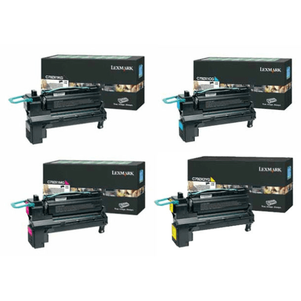 Lexmark C792X1 Original Extra High Capacity (BK/C/M/Y) Toner Cartridge Multipack