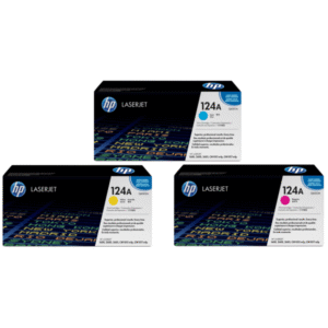 Original HP 124A (Q6001 / Q6003 / Q6002) Colour Toner Cartridge 3 Pack
