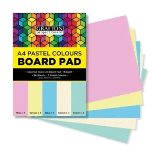 A4 Project Board Pad (20 Sheets) Pastel Assorted