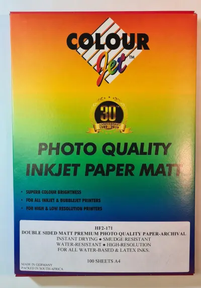 Colourjet Inkjet Matt Photo Paper A4 170gsm/180gsm HF-171/100A4/HH-180/100A4 (Pack 100)