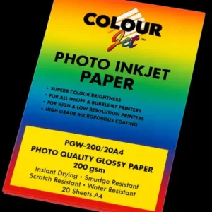 Colourjet Photo Glossy Paper Instant Dry A4 200gsm PGW-200/20A4 (Pack 20)