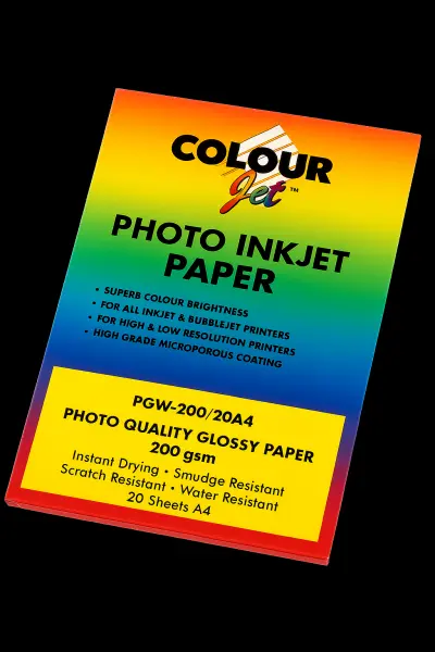 Colourjet Photo Glossy Paper Instant Dry A4 200gsm PGW-200/20A4 (Pack 20)