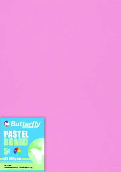 Pastel Board, A4, 160gsm, Individual Colours - Pink